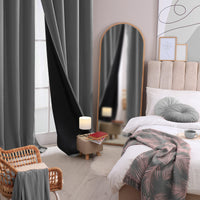 1 x RAW Customer Returns Deconovo Curtain 100 Opaque, Thick and Heavy Curtains, Thermal Curtain with Eyelets, Opaque Thermal Curtain, Double Layer Blackout Curtains, 245 x 140 cm Height x Width , Grey, Set of 2 - RRP €40.49