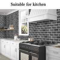 1 x RAW Customer Returns Kitchen tile stickers, 12 pieces mosaic tile stickers 15 x 30 cm bathroom self-adhesive tile decor stickers brick for kitchen dining room bathroom tile foil decoration - RRP €14.89