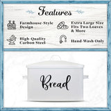 2 x Brand New Home Acre Designs Bread Bin Stainless Steel Large - High-quality metal bread box for bread storage - For bread, rolls, pastries - Storage box in country style with lid handles - White - RRP €62.92