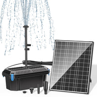 1 x RAW Customer Returns Biling solar pond pump with filter - 1600 l h flow rate 30W solar pond filter complete set with pump for ponds and waterfall up to 5,000l - solar fountain for outdoor garden pool water feature - RRP €147.53