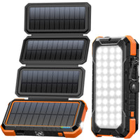 1 x RAW Customer Returns BLAVOR Solar Power Bank 20000mAh Solar Charger with 4 Solar Panels and USB C Outputs PD 18W Fast Charging External Battery Portable Charger for Outdoor Camping, Hiking Power Bank for Cell Phone Tablet - RRP €64.99