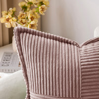 1 x RAW Customer Returns MIULEE Set of 2 Corduroy Cushion Covers Velvet Cushion Soft Throw Pillow Decorative Pillowcase Modern Cushion Cover Sofa Cushion Decorative Pillow Couch Cushion for Living Room Bedroom Leather Powder 50 x 50 cm - RRP €29.49