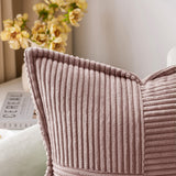 1 x RAW Customer Returns MIULEE Set of 2 Corduroy Cushion Covers Velvet Cushion Soft Throw Pillow Decorative Pillowcase Modern Cushion Cover Sofa Cushion Decorative Pillow Couch Cushion for Living Room Bedroom Leather Powder 40 x 40 cm - RRP €29.99