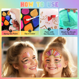 1 x RAW Customer Returns Dreamon Kids Face Paint, 15 Colors Makeup for Girls with 6 Stickers 3 Templates 1 Folding Makeup Bucket Carnival Halloween Christmas Girl Gifts - RRP €14.38