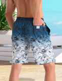 1 x RAW Customer Returns APTRO Men s Swim Trunks Long Swim Shorts Quick-drying Board Shorts Leisure Shorts Gradient Leaves Blue MK3307 3XL - RRP €24.99