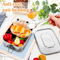 1 x RAW Customer Returns Hestya Children s Lunch Box with 3 Compartments Stainless Steel 800ml Lunch Box Leak-Proof Bento Box with Dividers Variable Snack Box Lunch Boxes with Dividers for Kindergarten Kita School Unicorn  - RRP €17.39