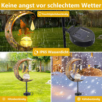 1 x RAW Customer Returns Moon solar lamps for outdoors garden decoration patio decoration, gifts for women, garden light waterproof path light with sun catcher crystal, solar lights for outdoors ball, terrace yard lawn - RRP €21.65