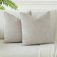 1 x RAW Customer Returns JOTOM set of 2 corduroy cushion covers, cushion cover, decorative throw pillows, sofa cushions, couch cushions, throw pillows, cushion cover, decorative cushion cover for sofa, living room, 55 x 55 cm, light grey - RRP €18.72