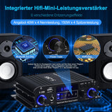 1 x RAW Customer Returns HiFi Amplifier S-288 600W Mini Bluetooth Stereo Audio Amplifier Receiver 12V 220V 4 Channels Digital Power Amplifier w LCD Display, FM Radio, BT, USB Input, for Home or Car - RRP €50.4