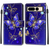 2 x Brand New Esakycn Leather Cover for Google Pixel 7 Pro 5G, flip etui Case Premium PU Leather Magnetic Book Wallet Card Slot Designs Shockproof Protective Silicone for Pixel 7 Pro 5G 6.71 , Butterfly - RRP €40.8