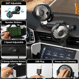 1 x RAW Customer Returns Exsivemy Car Fan, USB Fan, 360 Rotatable Double Headed Fan, 2 Speeds Double Fan, Car Fan, Double Head Fan, Car Fan for Truck Van SUV RV - RRP €27.99