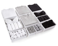 1 x RAW Customer Returns Eco Home Store Large Drawer Organizer Set of 12 White Drawer Dividers for Home Clothes Storage Organizer T-Shirts Underwear Organizer Closet Organizer - RRP €31.99