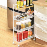 1 x RAW Customer Returns KINGRACK kitchen trolley with 4 levels, narrow trolley, niche shelf on wheels, space-saving kitchen shelf and bathroom shelf, all-purpose trolley for small limited spaces, kitchen, office, bathroom,  - RRP €33.99