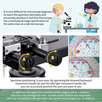 1 x RAW Customer Returns Microscope suitable for children and adults - transmitted light and reflected light microscope - with cross table for object movement and extensive accessories - RRP €123.6