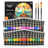 1 x RAW Customer Returns Shuttle Art 33PCS Acrylic Paint, 30 Tubes 36ml Acrylic Paint with 3 Brushes, Non-Toxic Acrylic Paint, Acrylic Paints for Artists, Beginners, Acrylic Paints for Canvas Stone - RRP €27.92