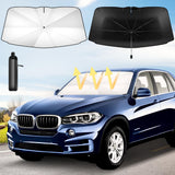 1 x RAW Customer Returns Gimars Front Car Sunshade, Foldable Anti-UV Windshield Sunshade, Car Umbrella with 360 Rotating Holder for Sun Protection, Universal Sunshade for Car SUV Truck - RRP €10.99