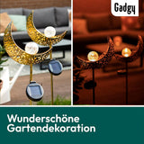 3 x Brand New Gadgy Set of 2 Solar Garden Lights Decorative Moonlight Metal Material IP65 Waterproof - RRP €90.72