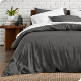 1 x RAW Customer Returns Bare Home Duvet Cover Set - Premium 1800 - Extra Soft Duvet Cover Set - Lightweight, Breathable and Cooling - Wrinkle, Fade and Stain Resistant 155 x 220 80 x 80 x 2, Dark Grey  - RRP €22.06