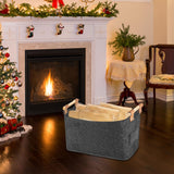 7 x Brand New PAMIYO 55 32 40cm firewood basket made of extra thick felt, firewood bag large, firewood basket felt basket with reinforced handles, wood basket for firewood foldable, storage for felt bag, newspapers, firewood - RRP €105.84