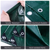 1 x RAW Customer Returns GZBtech tarpaulin fabric tarpaulin waterproof 6x8m 150g m , waterproof protective tarpaulin with eyelets, PE tarpaulin cover film for pool wood garden furniture car boat, UV-stabilized tear-resistant, green - RRP €66.54