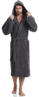 1 x RAW Customer Returns Ladeheid men s terry cloth bathrobe made of 100 cotton LA40-101 graphite D07 , XXL  - RRP €41.99