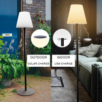 1 x RAW Customer Returns light to hope Solar LED floor lamp dimmable, solar and USB rechargeable outdoor floor lamp with light sensor, warm white and RGB battery solar lamps wireless for indoor, outdoor, waterproof, terraces, garden - RRP €68.76