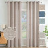 1 x RAW Customer Returns MIULEE living room curtains linen eyelet curtain linen look curtain boho curtain with eyelets semi-transparent linen curtain curtains set of 2 HxW 245x140 cm, khaki - RRP €32.99