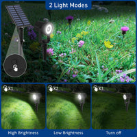 1 x RAW Customer Returns T-SUNUS Solar Garden Light, Garden Spotlight Solar Solar Spotlight for Outdoor Garden Auto On Off IP65 Waterproof Solar Lamps for Outdoor 2 Brightness Modes Driveway Path Swimming Pool Cold White - RRP €23.59