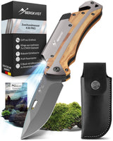 1 x RAW Customer Returns BERGKVIST K30 5-in-1 PRO folding knife two-handed knife - outdoor knife with glass breaker, belt cutter, fire starter flashlight - permitted to be carried in Germany - RRP €29.99