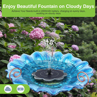 1 x RAW Customer Returns SZMP Solar Fountain 2024 New, 2000mAh Battery - Works on Cloudy Days - Solar Pond Pump, Water Pump Solar Floating Fountain Pump with 8 Effects 4 Fixed Pipes for Garden, Bird Bath - RRP €27.22