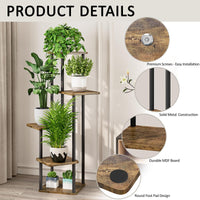 1 x RAW Customer Returns VASZOLA 5-Tier Wooden Flower Shelf Plant Shelf, Multi-Tier Flower Stand Plant Stand Flower Bench Flower Stairs Plant Stairs Stand Shelf for Indoor Garden Balcony Decoration Black  - RRP €50.4