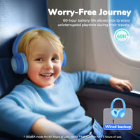 1 x RAW Customer Returns iClever Bluetooth headphones for children, 60 hours battery, 74 85 dBA volume limit, stereo sound, Type-C, Bluetooth 5.4, wireless children s headphones over ear with microphone for tablet travel - RRP €20.16