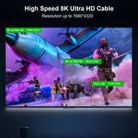 2 x RAW Customer Returns FIBBR 8K HDMI fiber optic cable 2M, 48Gbps 8K HDMI 2.1 cable AOC support 8K 60Hz, 4K 120Hz 144Hz HDR eARC 3D Dolby Atmos HDCP 2.2 2.3 Compatible with PS5, Xbox Series X, PC, TV - RRP €38.3