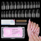 12 x Brand New Saviland Soft Gel Nail Tips Set, 240pcs Medium Shape Push Nails False Nails, Full Surface Nail Tips, No Need to File with Nail Tools - RRP €216.0