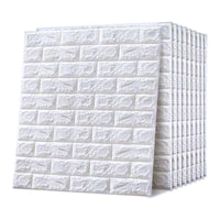 2 x RAW Customer Returns EMSMIL Pack of 10 3D Brick Wallpaper Self-Adhesive Wall Panels White 77 x 70 cm Modern Waterproof Stone Look Wallpaper Foam Wall Stickers for Bathroom Bedroom Living Room Balcony Kitchen - RRP €99.98