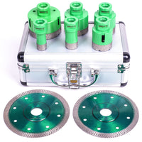 4 x RAW Customer Returns Diamond Hole Saw Diamond Drill Set Diamond Hole Drilling Kits 20 25 40 45 50 68mm 0.79 1 1.6 1.77 2 2.7 inch with 2 Blades for Porcelain Stoneware Tiles - RRP €375.08