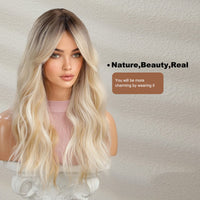 1 x RAW Customer Returns HAIRCUBE Long blonde wigs for women, synthetic hair wig with fringes - RRP €28.06