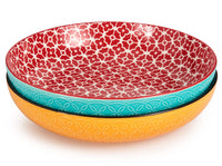 1 x RAW Customer Returns DOWAN Large Serving Platters, 2.9 Qt Turkey Platter for Entertaining, Thanksgiving, Christmas, 11.5 Ceramic Serving Platter, Bowls for Fruit Salad, Pasta, Bright Colors, Large Bowls 2 Pack - RRP €54.99