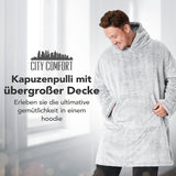 4 x Brand New CityComfort Oversized Hoodie Giant Wearable Fleece Blanket Unisex Men Women 2Tone Grey  - RRP €107.04