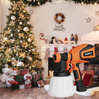 1 x RAW Customer Returns Electric Paint Spray System, GLORITY 700W HVLP Paint Spray Gun, 4 Nozzles and 3 Patterns, 1200 ML Paint Container, Flow Rate 1000 ml min, for Indoor and Outdoor Use, PS80A Orange - RRP €59.99