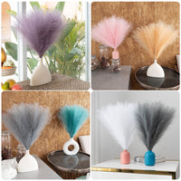 1 x RAW Customer Returns YaoFaFa Gray Artificial Pampas Grass - 6 PCS 18 Faux Pampas Grass, Small Fluffy Artificial Pampas Grass Flowers for Boho Home Decor, Wedding Decoration Flower Arrangement Gray  - RRP €16.28