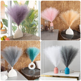 1 x RAW Customer Returns YaoFaFa Gray Artificial Pampas Grass - 6 PCS 18 Faux Pampas Grass, Small Fluffy Artificial Pampas Grass Flowers for Boho Home Decor, Wedding Decoration Flower Arrangement Gray  - RRP €16.28