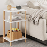 1 x RAW Customer Returns VASIHO side table, small coffee table with three-tier storage compartment, industrial bedside table for small rooms, living room, bedroom, sofa, small table in the hallway, easy to assemble, white - RRP €16.13