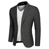 1 x Brand New PaulJones Suits Jackets for Men Traditional Suit Jacket Wedding Party with Notched Collar Dark Grey S - RRP €50.81