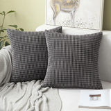 1 x RAW Customer Returns MIULEE Set of 2 Cushion Covers, Corduroy Velvet Decorative Cushion Cover, Sofa Cushion, Decorative Couch Cushion, Cushion Cover, Soft, Plain, for Living Room, Bedroom, 40 x 40 cm, 16 x 16 Inch Grey - RRP €14.16