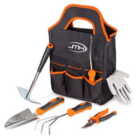 1 x RAW Customer Returns JMH garden tool set made of stainless steel - 7-piece garden tool set - garden accessories for outdoor use - garden tools with weed cutter - garden tools - RRP €29.23