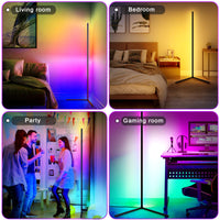 1 x RAW Customer Returns CS COSDDI LED floor lamp smart, LED floor lamp living room, floor lamp dimmable with remote control and APP, 16 million colors, music modes, DIY mode timing, corner lamp smart for bedroom, gaming - RRP €39.98