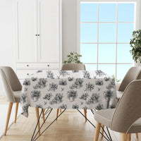 1 x Brand New STARUBY Dirt-repellent PVC table linen, 140 x 160 cm waterproof wipeable tablecloth, waterproof plastic tablecloth for the kitchen, water-repellent, floral pattern in gray - RRP €20.4