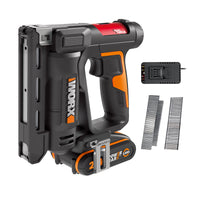 1 x RAW Customer Returns WORX Cordless Nailer 18V MAX 20V WX843, PowerShare, 2-in-1 and Stapler, Easy Depth Adjustment LED Light 15mm 0.82mm Nails Gauge 18 500pcs 10mm Staples Type 53 - RRP €139.99