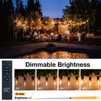 1 x RAW Customer Returns libtit 36M Outdoor Fairy Lights Dimmable with Remote Control, 50 3 ST38 Fairy Lights Bulbs Outdoor 4 Mode Outdoor Fairy Lights Power, Waterproof LED Fairy Lights Outdoor for Patio Garden Balcony - RRP €44.36